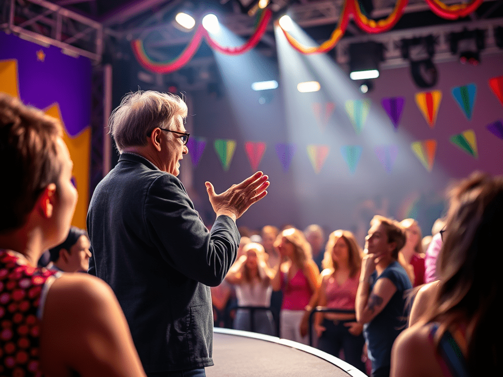 A sign language interpreter on stage